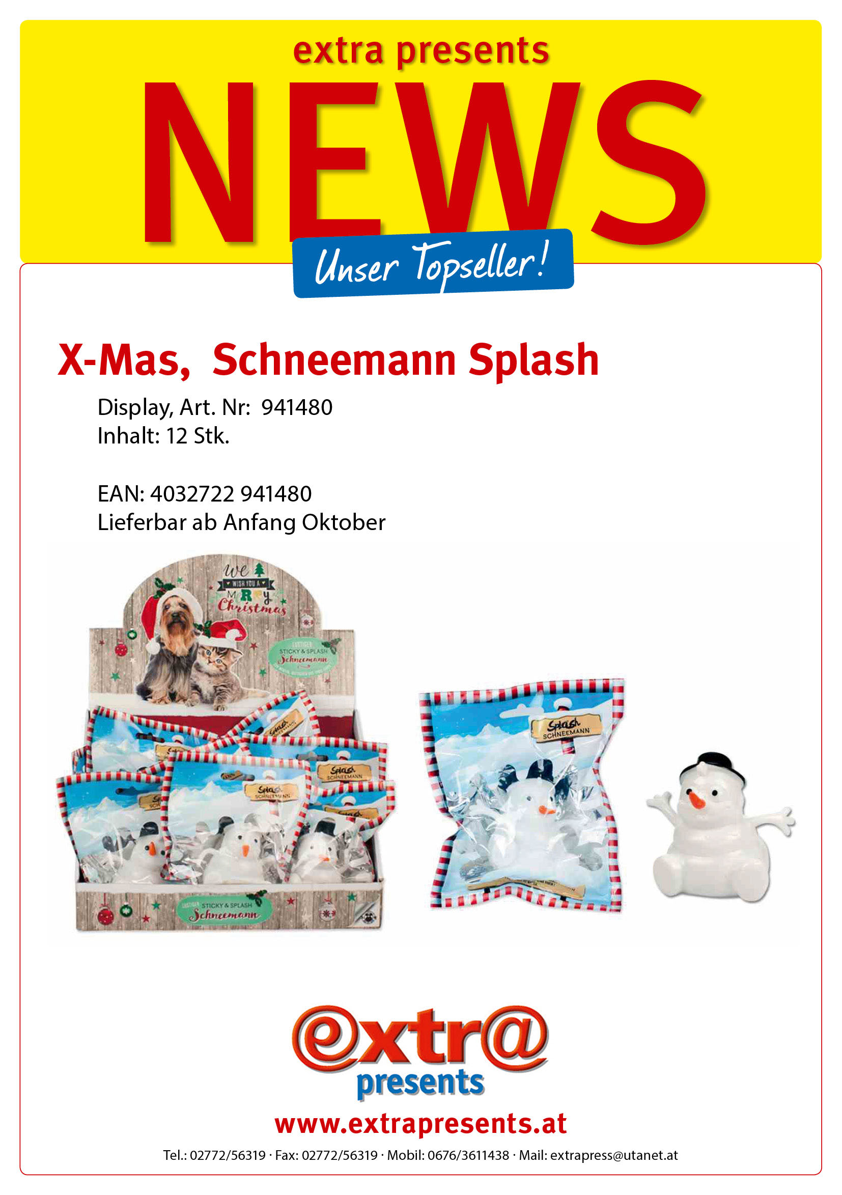 X-Mas, Schneemann Splash